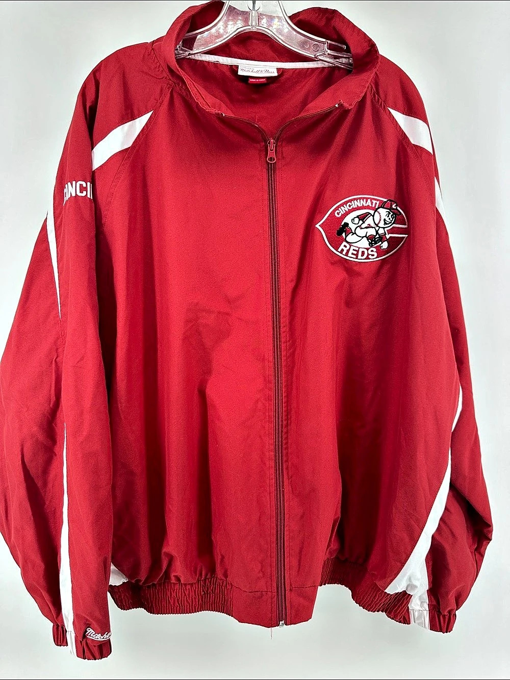 Mitchell & Ness Cincinnati Reds MLB Full-Zip Windbreaker Jacket Red & White 2XL